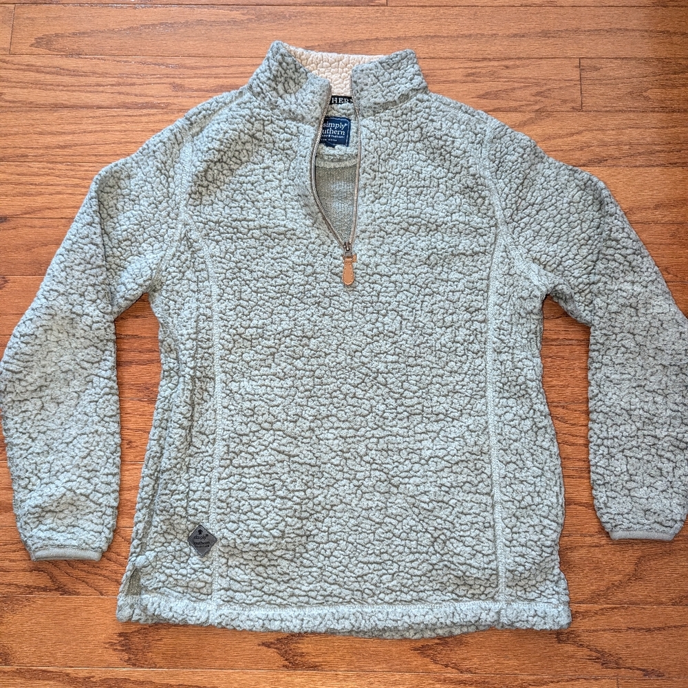Gray Simply Southern quarter zip Sherpa - small